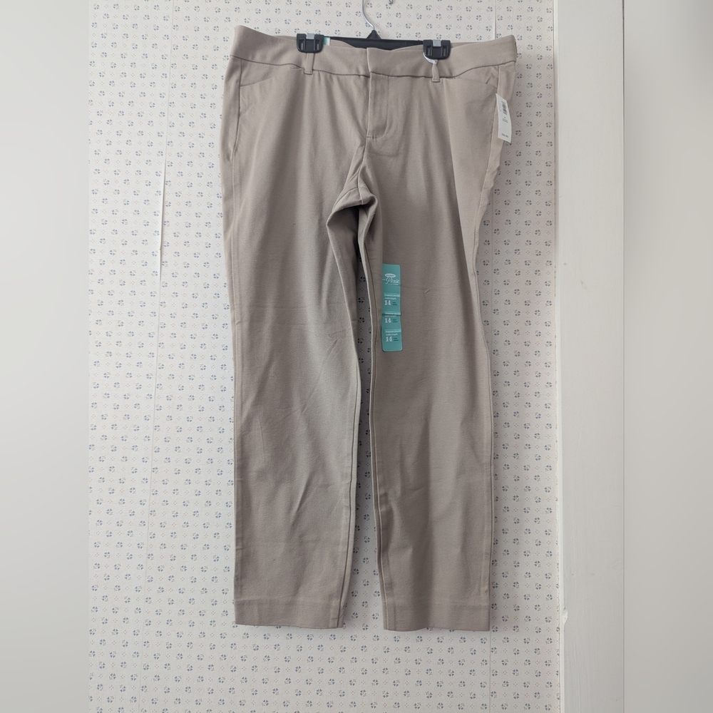 NWT Old Navy 14 Pixie Cut Khakis Women's Tan Pants